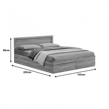 Κρεβάτι Olympus pakoworld με συρτάρι σε sonoma απόχρωση 150x200εκ