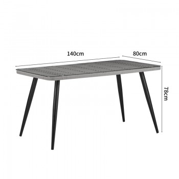 Τραπέζι Naoki pakoworld γυάλινο- pe rattan σε φυσική απόχρωση με μαυρα πόδια 140x80x78εκ