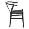 Καρέκλα Wishbone pakoworld rubberwood-σχοινί σε μαύρη απόχρωση 60x51x80εκ