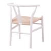 Καρέκλα Wishbone pakoworld rubberwood-σχοινί σε λευκή απόχρωση 60x51x80εκ