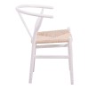 Καρέκλα Wishbone pakoworld rubberwood-σχοινί σε λευκή απόχρωση 60x51x80εκ