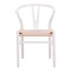 Καρέκλα Wishbone pakoworld rubberwood-σχοινί σε λευκή απόχρωση 60x51x80εκ