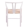 Καρέκλα Wishbone pakoworld rubberwood-σχοινί σε λευκή απόχρωση 60x51x80εκ