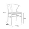 Καρέκλα Wishbone pakoworld rubberwood-σχοινί σε λευκή απόχρωση 60x51x80εκ