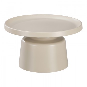 Τραπέζι σαλονιού Ginoze Inart μέταλλο σε cappuccino απόχρωση Φ70x38εκ