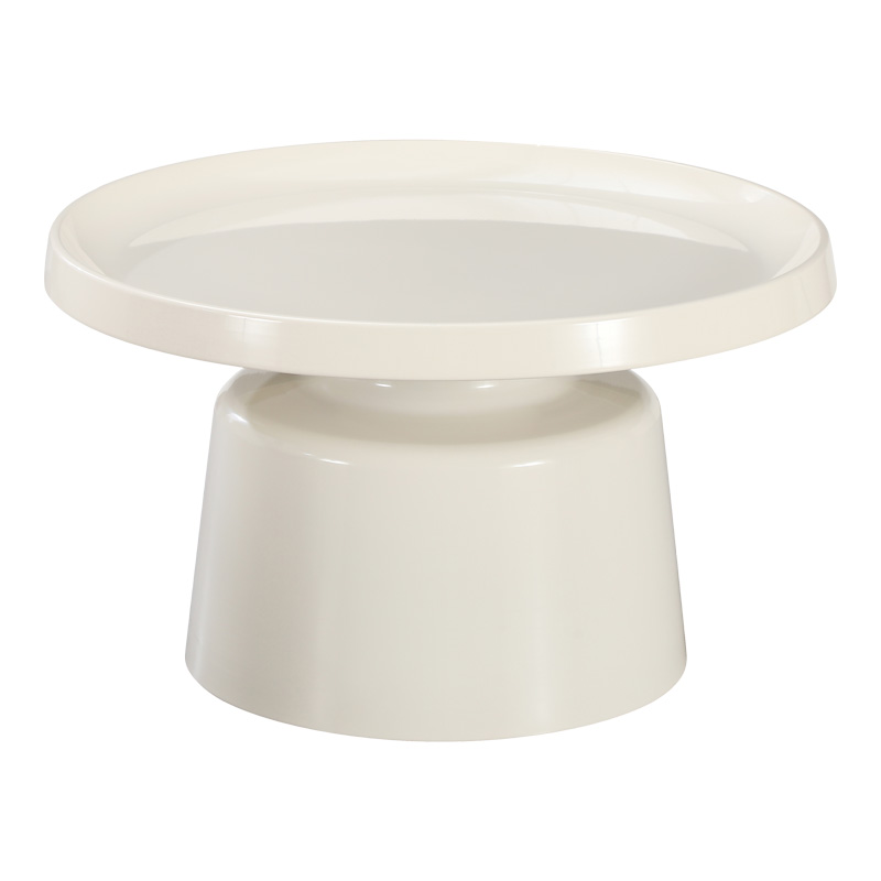 Τραπέζι σαλονιού Ginoze Inart μέταλλο σε λευκή απόχρωση Φ70x38εκ