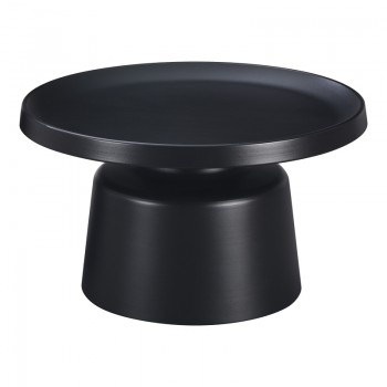 Τραπέζι σαλονιού Ginoze Inart μέταλλο σε μαύρη απόχρωση Φ70x38εκ