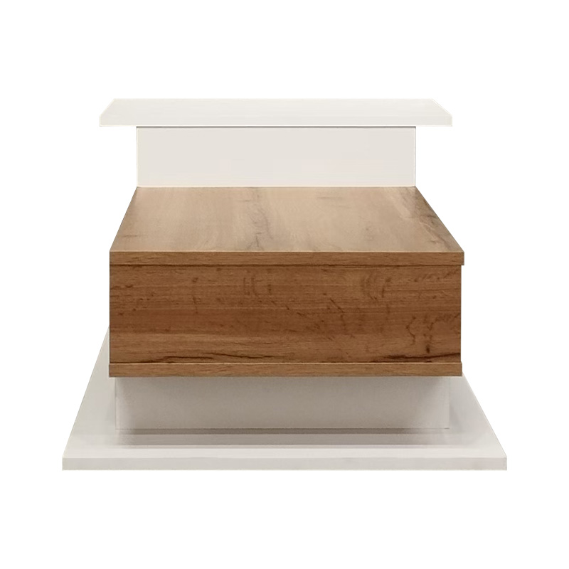 Τραπέζι σαλονιού Nuvele pakoworld σε λευκή-sonoma απόχρωση 90x50x35εκ