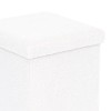 Σκαμπό-μπαούλο Crystal pakoworld μπουκλέ ύφασμα σε ivory απόχρωση 38x38x38εκ