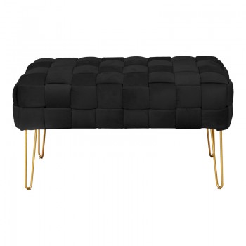 Σκαμπό Wenzo pakoworld βελούδο σε μαύρη απόχρωση 82x43x46εκ