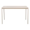 Τραπέζι Faragio pakoworld μέταλλο σε μπεζ απόχρωση με γκρι μεταλλικά πόδια 120x75x75εκ