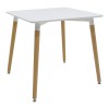 Τραπέζι Natali pakoworld MDF λευκό-πόδια σε φυσική απόχρωση 80x80x76εκ
