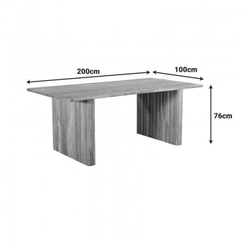 Τραπέζι Casi pakoworld μασίφ ξύλο ακακίας σε φυσική απόχρωση 200x100x76εκ