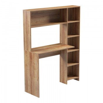 Γραφείο με βιβλιοθήκη Janson pakoworld σε oak απόχρωση 113.2x40x141.8εκ