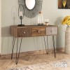 Κονσόλα Boho pakoworld καρυδί με μεταλλικά πόδια 100x50,5x74,5εκ