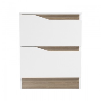 Κομοδίνο Verena II pakoworld σε λευκή-sonoma απόχρωση 40x40x50εκ