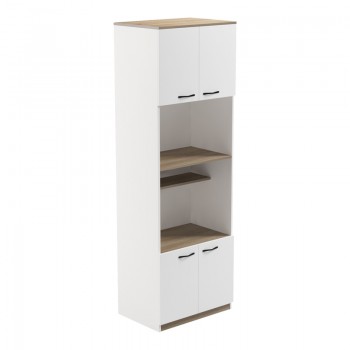 Ντουλάπα κουζίνας Rowan pakoworld σε λευκή-sonoma απόχρωση 60x42x182εκ