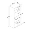 Ντουλάπα κουζίνας Rowan pakoworld σε λευκή-sonoma απόχρωση 60x42x182εκ