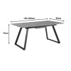 Τραπέζι επεκτεινόμενο Kannu pakoworld σε φυσική απόχρωση με μαύρα μεταλλικά πόδια 160-200x90x75εκ