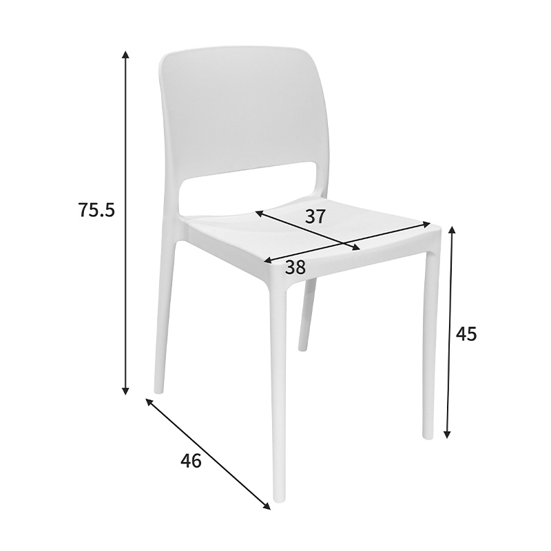 Καρέκλα Fenxy pakoworld pp σε λευκή απόχρωση 38x42x77εκ