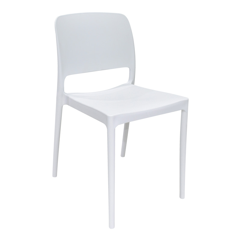 Καρέκλα Fenxy pakoworld pp σε λευκή απόχρωση 38x42x77εκ