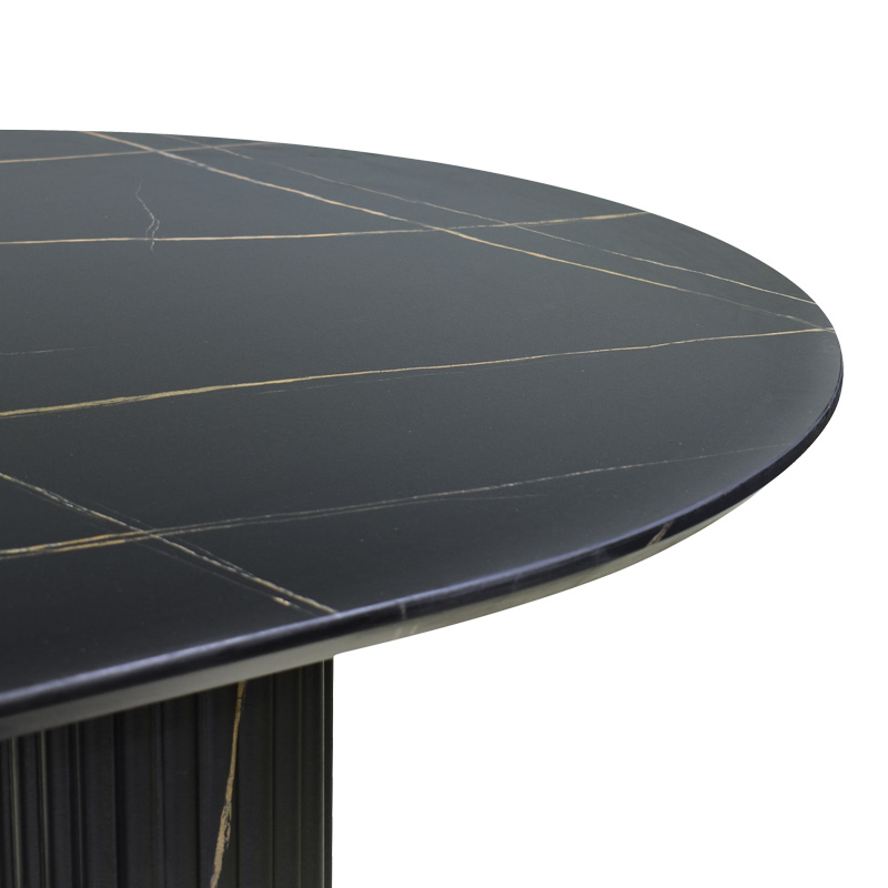 Τραπέζι Nembou pakoworld mdf σε απόχρωση μαύρου μαρμάρου 210x100x76εκ