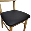 Καρέκλα Bedona pakoworld rubberwood σε φυσική απόχρωση με μαύρο pu μαξιλάρι 47x46x80εκ