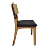 Καρέκλα Renna pakoworld ξύλο οξιάς σε φυσική απόχρωση με μαύρο pu μαξιλάρι 48x52x79εκ