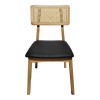 Καρέκλα Renna pakoworld ξύλο οξιάς σε φυσική απόχρωση με μαύρο pu μαξιλάρι 48x52x79εκ