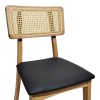 Καρέκλα Renna pakoworld ξύλο οξιάς σε φυσική απόχρωση με μαύρο pu μαξιλάρι 48x52x79εκ