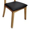 Καρέκλα Renna pakoworld ξύλο οξιάς σε φυσική απόχρωση με μαύρο pu μαξιλάρι 48x52x79εκ
