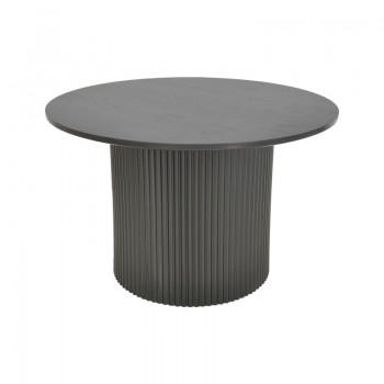 Τραπέζι σαλονιού Dovel pakoworld mdf σε μαύρη απόχρωση Φ70x40εκ