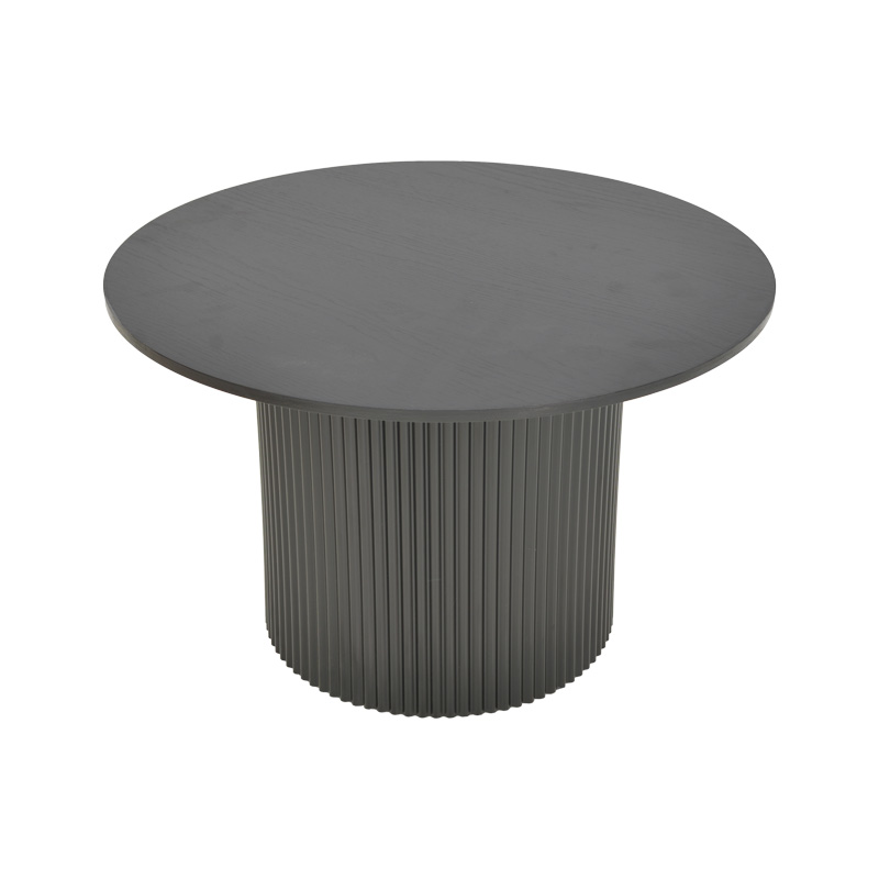 Τραπέζι σαλονιού Dovel pakoworld mdf σε μαύρη απόχρωση Φ70x40εκ