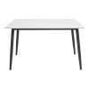 Τραπέζι Gustas Ι pakoworld λευκό μαρμάρου sintered stone-μαύρο μέταλλο 120x80x76εκ