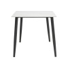 Τραπέζι Gustas Ι pakoworld λευκό μαρμάρου sintered stone-μαύρο μέταλλο 80x80x76εκ
