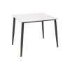 Τραπέζι Gustas Ι pakoworld λευκό μαρμάρου sintered stone-μαύρο μέταλλο 80x80x76εκ