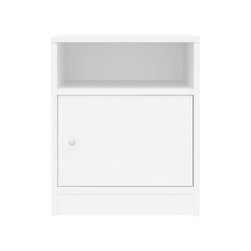 Κομοδίνο Foly pakoworld με ένα ντουλάπι σε λευκή απόχρωση 40x40x50εκ