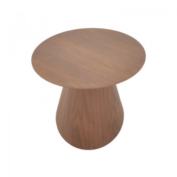 Τραπέζι σαλονιού Donda pakoworld mdf σε καρυδί απόχρωση Φ80x45εκ