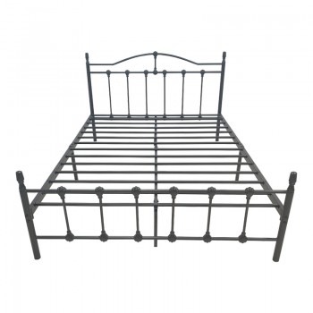 Κρεβάτι Wotso pakoworld μεταλλικό σε μαύρη απόχρωση 150x200εκ