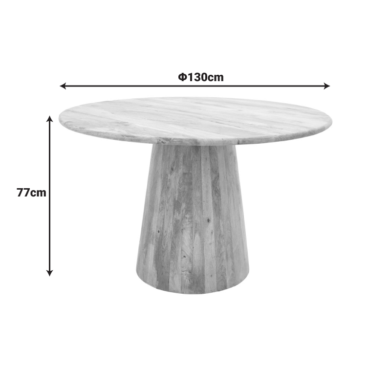 Τραπέζι Rahma I pakoworld μασιφ ξύλο mango 3εκ σε φυσική απόχρωση Φ120x77εκ