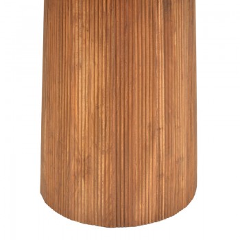 Τραπέζι Tully pakoworld μασίφ ξύλο ακακίας σε φυσική απόχρωση Φ120x75εκ