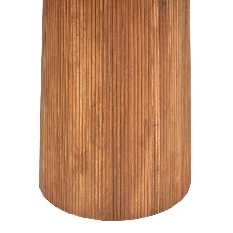 Τραπέζι Tully pakoworld μασίφ ξύλο ακακίας σε φυσική απόχρωση Φ120x75εκ