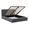Κρεβάτι Snuggle pakoworld με αποθηκευτικό χώρο βελούδο ανθρακί 160x200εκ