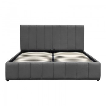 Κρεβάτι Snuggle pakoworld με αποθηκευτικό χώρο βελούδο ανθρακί 160x200εκ