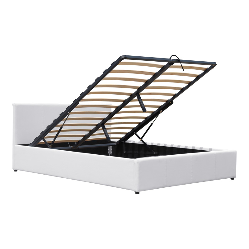 Κρεβάτι Dellia pakoworld με αποθηκευτικό χώρο pu λευκό 150x200εκ