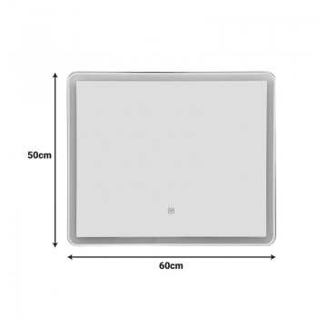 Καθρέπτης Led Quadrou Inart  pp-αλουμίνιο 60x3x50εκ