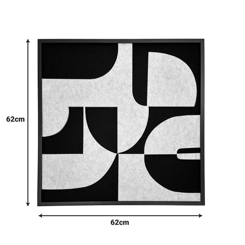 Πίνακας με πλαίσιο Jeire Inart μαύρο-λευκό 62x2.5x62εκ
