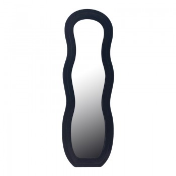 Καθρέπτης Glinde Inart βελούδο σε μαύρη απόχρωση 50x3.3x150εκ