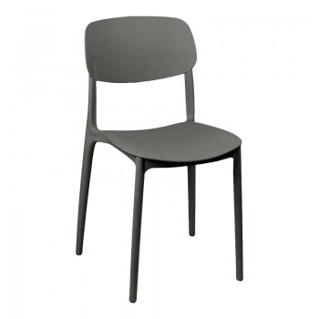 Καρέκλα Berdian pakoworld στοιβαζόμενη pp σε ανθρακί απόχρωση 38x49x79εκ