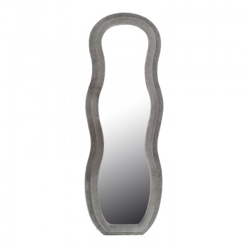 Καθρέπτης Glinde Inart βελούδο σε γκρι απόχρωση 50x3.3x150εκ
